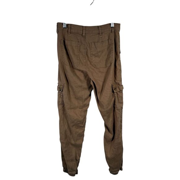 Evereve Tessa Linen Lyocell Cargo Utility Jogger Pants Sandcastle Tan Womens 27 - Picture 5 of 7